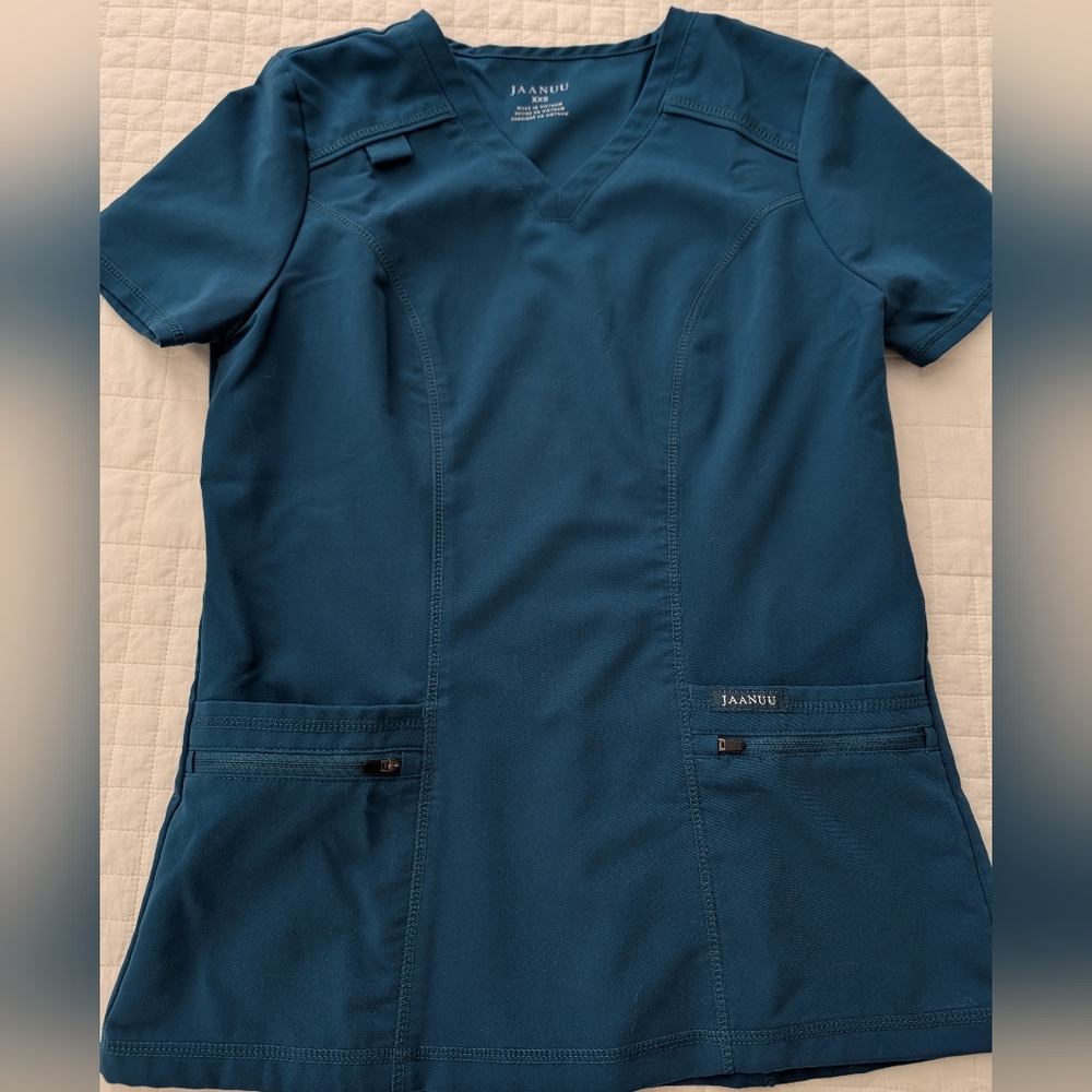 Jaanuu 4-Pocket D-Ring Top, XXS, Caribbean Blue